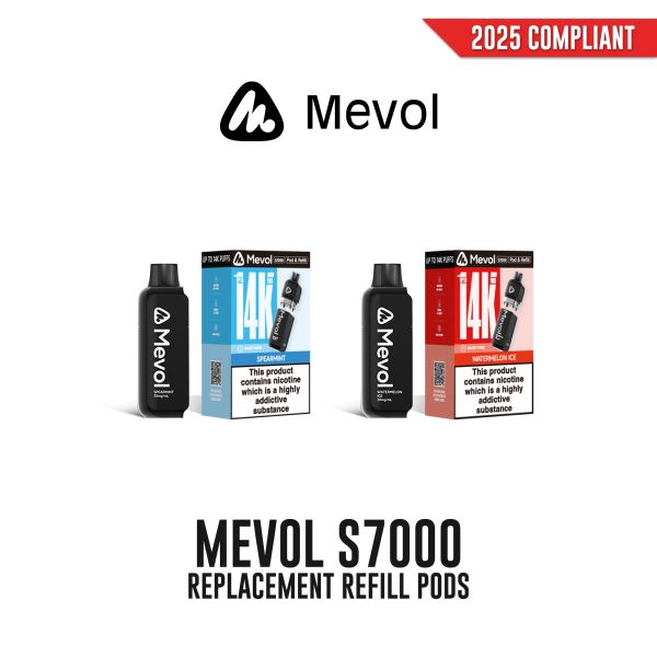 Mevol S7000 Replacement Refill Pods 20mg - Vapestore Direct
