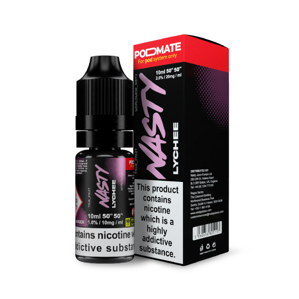 Lychee POD MATE E-Liquid Nicotine Salt By Nasty Juice 10ml - Vapestore Direct