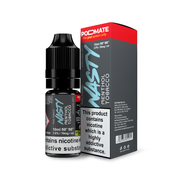 Menthol Tobacco POD MATE E-Liquid Nicotine Salt By Nasty Juice 10ml - Vapestore Direct