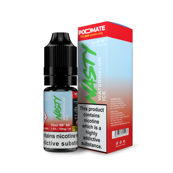 Watermelon Ice POD MATE E-Liquid Nicotine Salt By Nasty Juice 10ml - Vapestore Direct