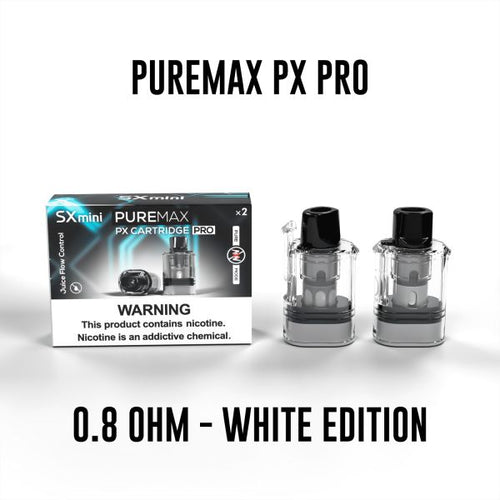 SX Mini Puremax PX PRO Replacement Pods WHITE EDITION - Vapestore Direct