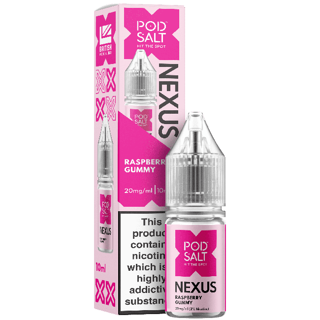 Raspberry Gummy NEXUS E-Liquid Nicotine Salt By Pod Salt 10ml - Vapestore Direct