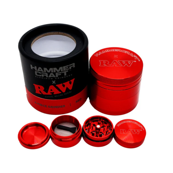 Raw Hammercraft 4 Part Metal Grinder - Vapestore Direct