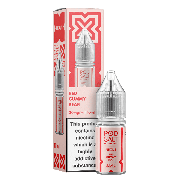 Red Gummy Bear NEXUS E-Liquid Nicotine Salt By Pod Salt 10ml - Vapestore Direct