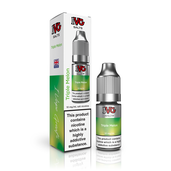 Triple Melon Flavour E-Liquid Nicotine Salt By IVG TALL BOX  10ml - Vapestore Direct