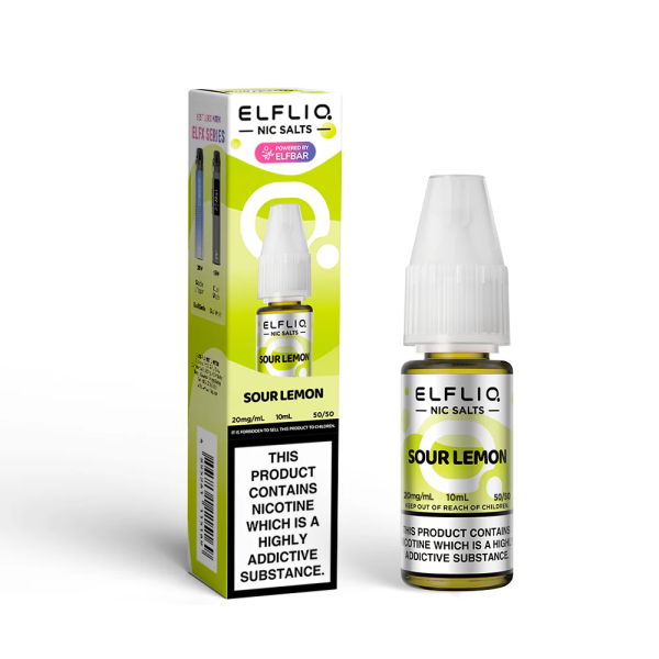 Sour Lemon ELFLIQ E-Liquid Nicotine Salt By Elfbar 10ml - Vapestore Direct