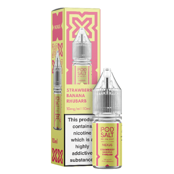 Strawberry Banana Rhubarb NEXUS E-Liquid Nicotine Salt By Pod Salt 10ml - Vapestore Direct
