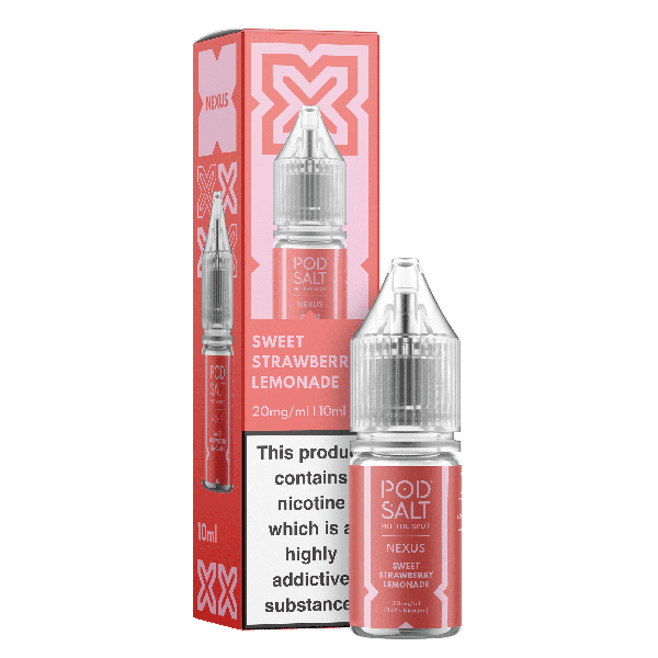 Sweet Strawberry Lemonade NEXUS E-Liquid Nicotine Salt By Pod Salt 10ml - Vapestore Direct
