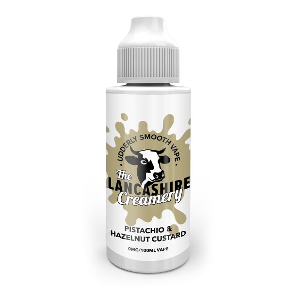 Pistachio & Hazelnut Custard E-Liquid Shortfill By The Lancashire Creamery 100ml - Vapestore Direct
