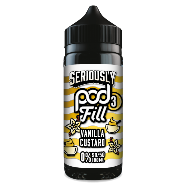 Vanilla Custard Seriously Pod Fill 3 E-Liquid Shortfill By Doozy Vape 100ml - Vapestore Direct