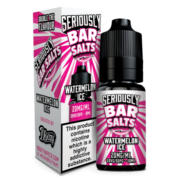 Watermelon Ice Seriously Bar Salts E-Liquid Nicotine Salt By Doozy Vape 10ml - Vapestore Direct