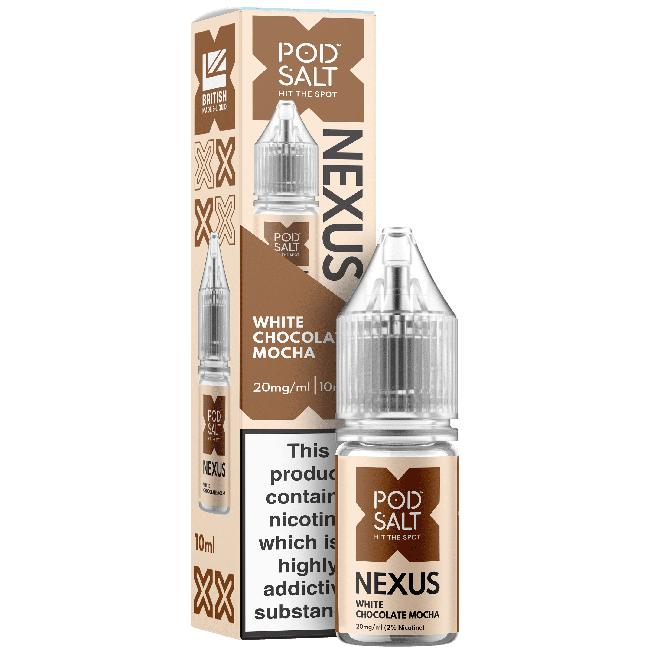 White Chocolate Mocha NEXUS E-Liquid Nicotine Salt By Pod Salt 10ml - Vapestore Direct
