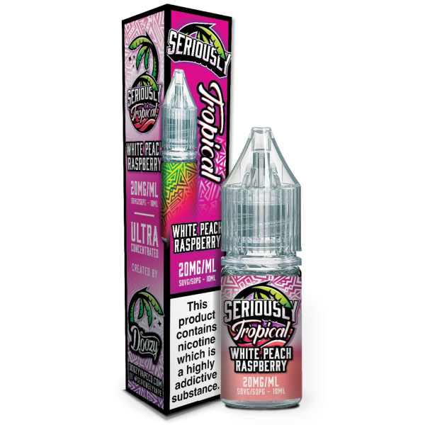White Peach Raspberry E-Liquid Nicotine Salt By Doozy Seriously Salty Tropical 10ml - Vapestore Direct